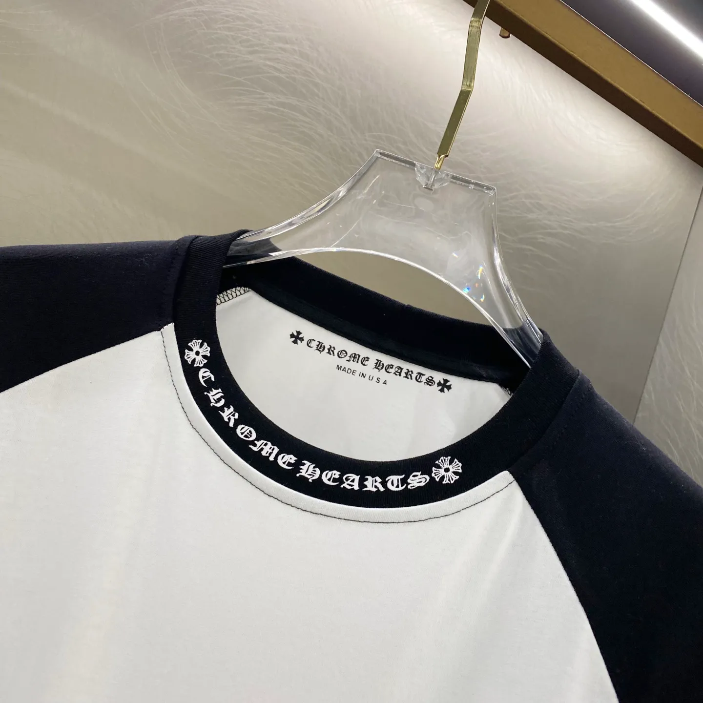 P160 Chrome Hearts/CH Chrome Hearts Sanskrit horseshoe spliced ​​foam letter printing popular long-sleeved T-shirt 280g high weight pure cotton fabric full set of accessories -Colour: white and black -Size: S M L XL